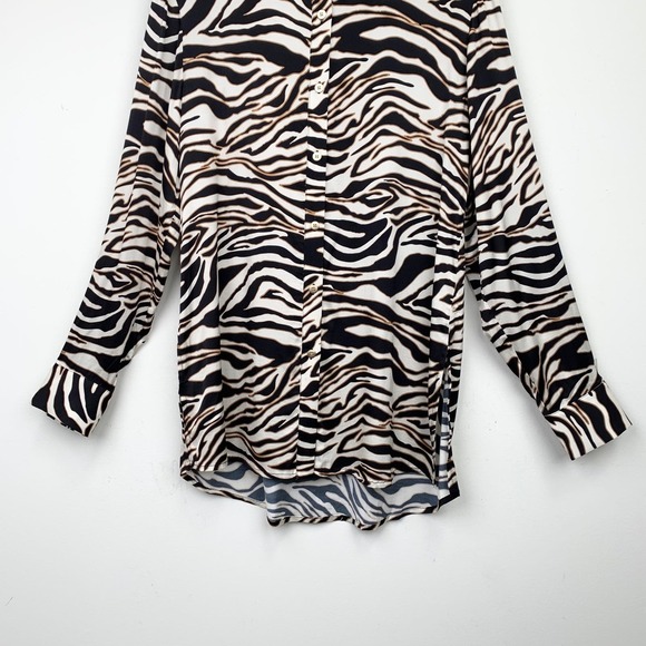 NWT Chloe Kristyn Zebra print Tie Blouse with Belt Size M - Picture 6 of 14